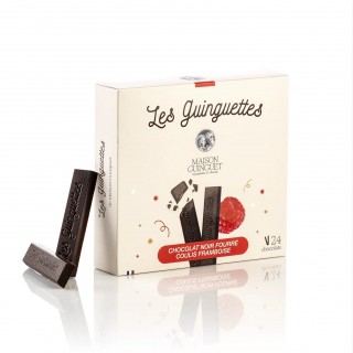 Les Guinguettes Chocolat noir fourrées coulis Framboise - Maison Guinguet
