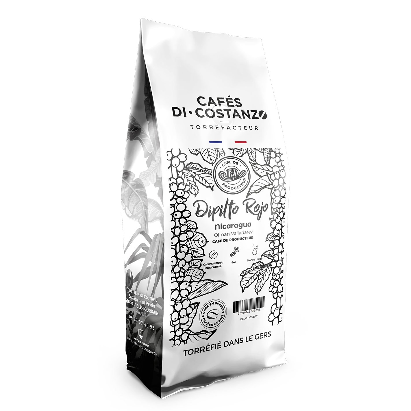 Emballage pour café en grain ou café moulu - Étui 250 gr de café en poudre
